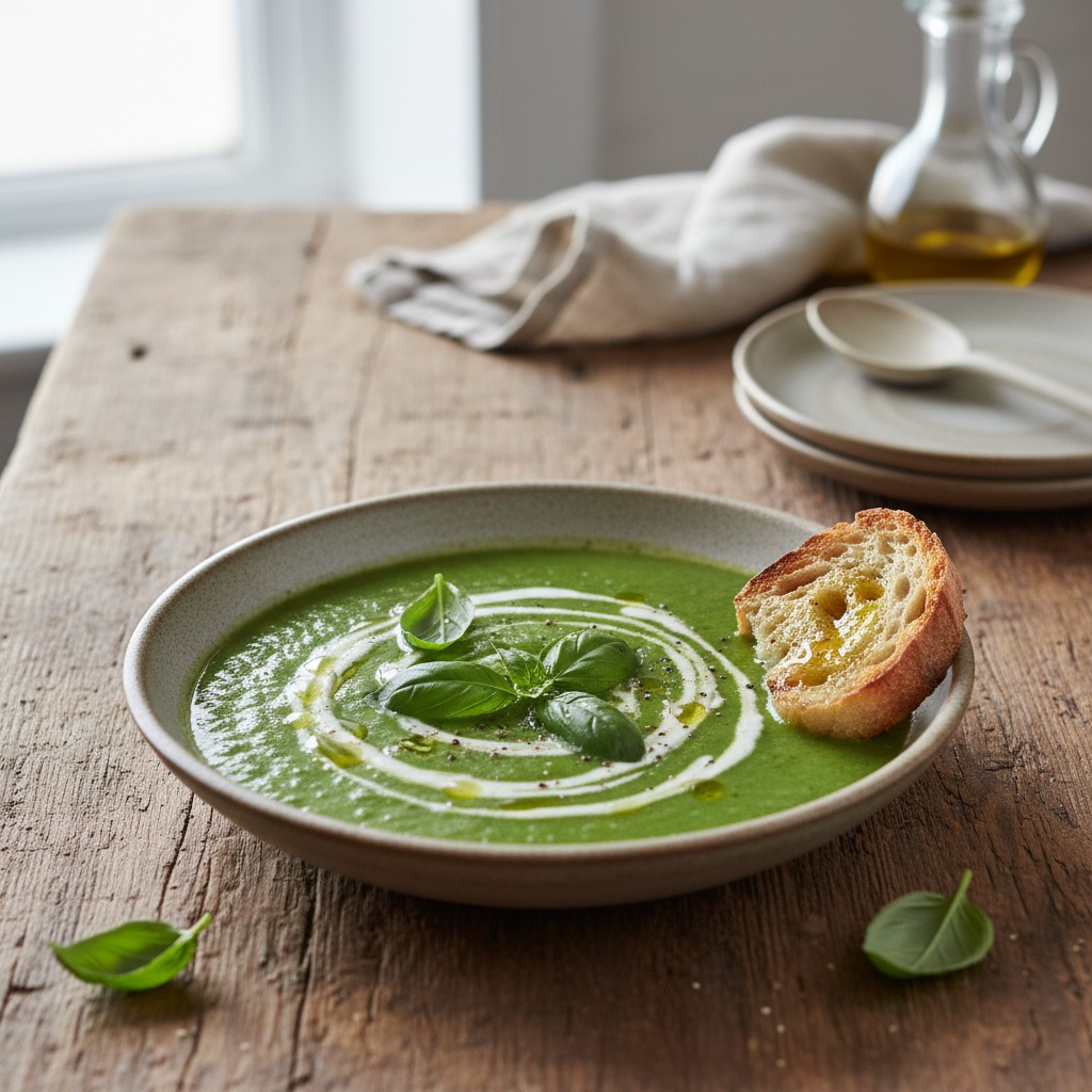 Delicate Courgette and Basil Soup